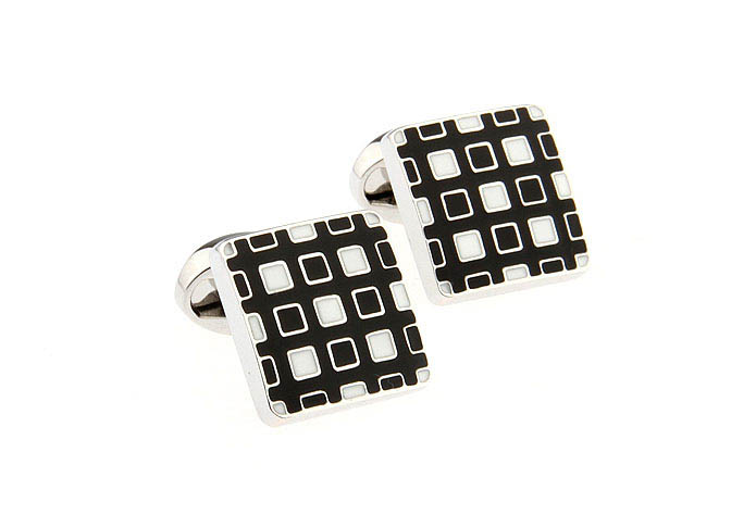  Black White Cufflinks Enamel Cufflinks Wholesale & Customized  CL651290