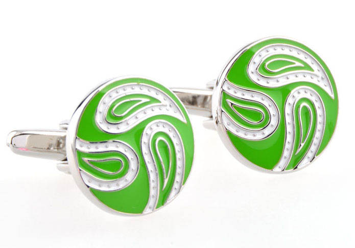 Pea shaped Cufflinks  Green Intimate Cufflinks Enamel Cufflinks Funny Wholesale & Customized  CL653947