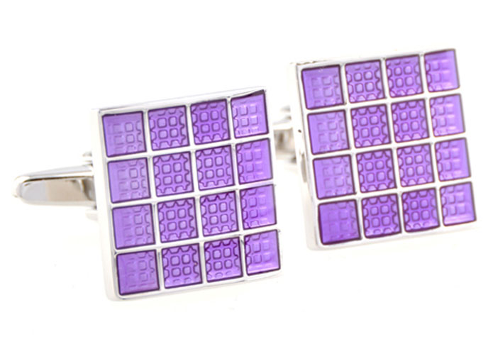 Square Cufflinks  Purple Romantic Cufflinks Enamel Cufflinks Wholesale & Customized  CL654609