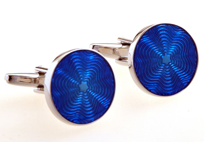 Blue Elegant Cufflinks Enamel Cufflinks Wholesale & Customized CL655067