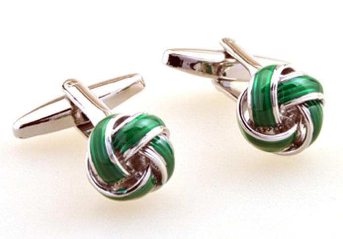 Green Intimate Cufflinks Enamel Cufflinks Knot Wholesale & Customized CL655308
