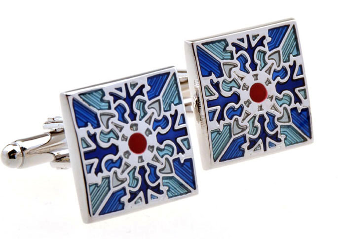 Greece Pattern Cufflinks Blue Elegant Cufflinks Enamel Cufflinks Wholesale & Customized CL655382
