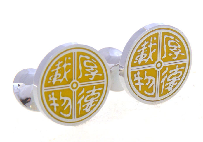 Virtue Cufflinks  Yellow Lively Cufflinks Enamel Cufflinks Symbol Wholesale & Customized  CL656634