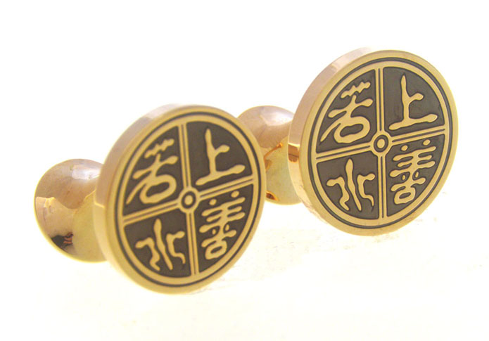 Shang Shan Ruo Shui Cufflinks  Black Classic Cufflinks Enamel Cufflinks Symbol Wholesale & Customized  CL656636