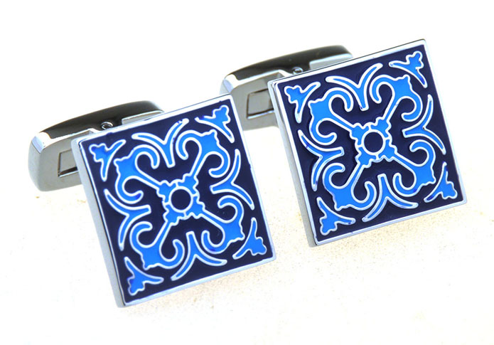 Greek Pattern Cufflinks  Blue Elegant Cufflinks Enamel Cufflinks Funny Wholesale & Customized  CL656878