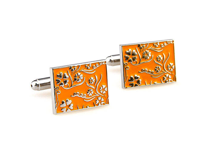 Greece pattern Cufflinks  Orange Cheerful Cufflinks Enamel Cufflinks Wholesale & Customized  CL662003