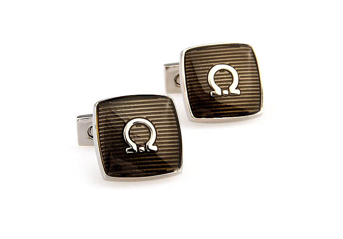 Omega 's sound Cufflinks  Gray Steady Cufflinks Enamel Cufflinks Wholesale & Customized  CL662182
