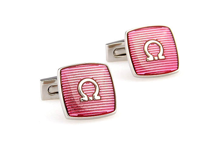 Omega 's sound Cufflinks  Pink Charm Cufflinks Enamel Cufflinks Wholesale & Customized  CL662186