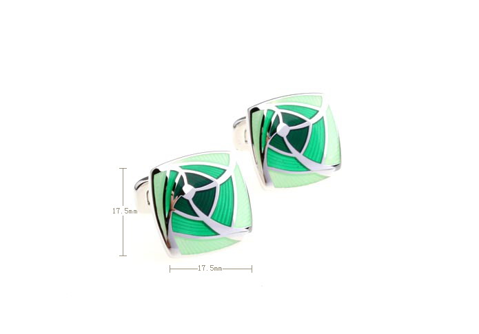  Green Intimate Cufflinks Enamel Cufflinks Wholesale & Customized  CL680747