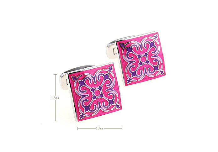 Greece pattern Cufflinks  Pink Charm Cufflinks Enamel Cufflinks Wholesale & Customized  CL680781