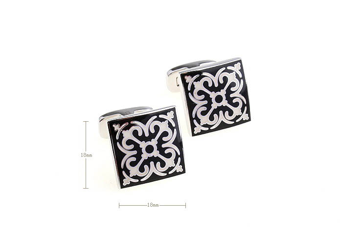 Greece pattern Cufflinks  Black White Cufflinks Enamel Cufflinks Wholesale & Customized  CL680782