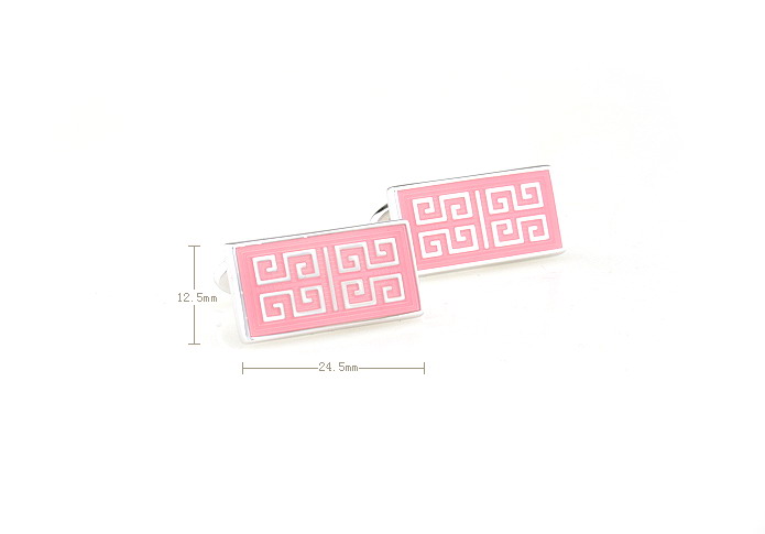Rome texture Cufflinks  Pink Charm Cufflinks Enamel Cufflinks Wholesale & Customized  CL680842