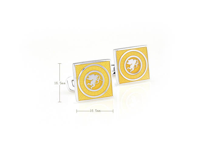  Yellow Lively Cufflinks Enamel Cufflinks Wholesale & Customized  CL680851
