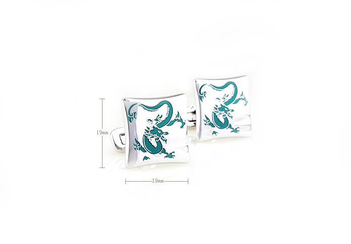 Chinese Dragon Cufflinks  Green Intimate Cufflinks Enamel Cufflinks Animal Wholesale & Customized  CL680857