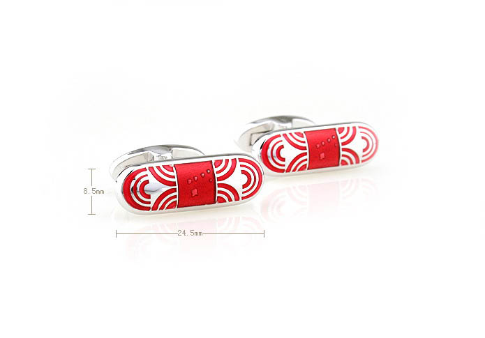  Red Festive Cufflinks Enamel Cufflinks Wholesale & Customized  CL680864