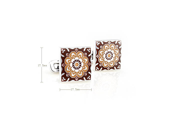 Greece pattern Cufflinks  Khaki Dressed Cufflinks Enamel Cufflinks Wholesale & Customized  CL680883