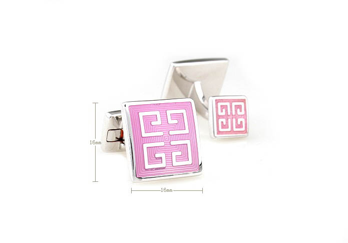 Rome texture Cufflinks  Pink Charm Cufflinks Enamel Cufflinks Wholesale & Customized  CL680888