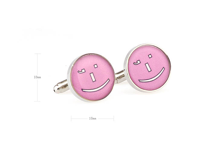 Smiley Cufflinks  Pink Charm Cufflinks Printed Cufflinks Recreation Wholesale & Customized  CL630753