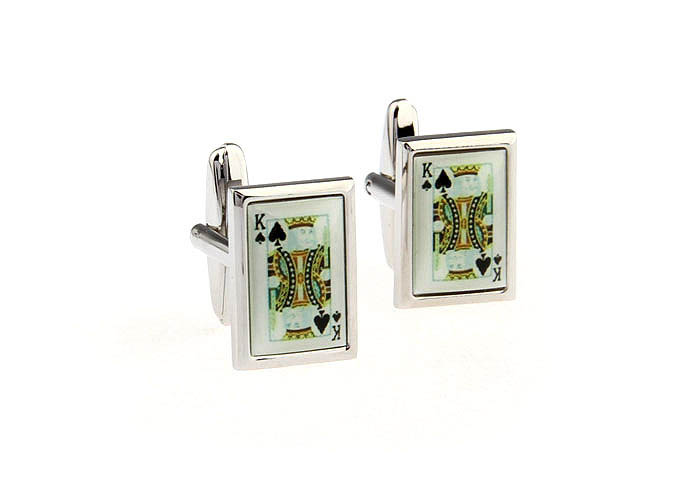Poker J Cufflinks  Multi Color Fashion Cufflinks Printed Cufflinks Gambling Wholesale & Customized  CL651335
