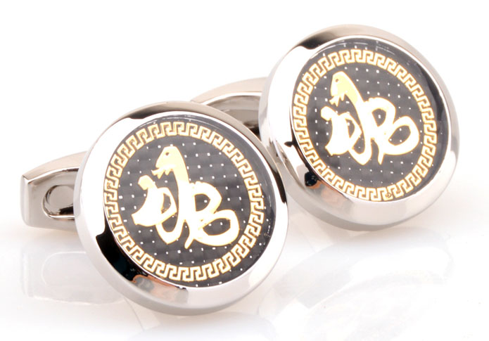 Twelve zodiac snake Cufflinks Gold Luxury Cufflinks Printed Cufflinks Constellation Wholesale & Customized CL654825