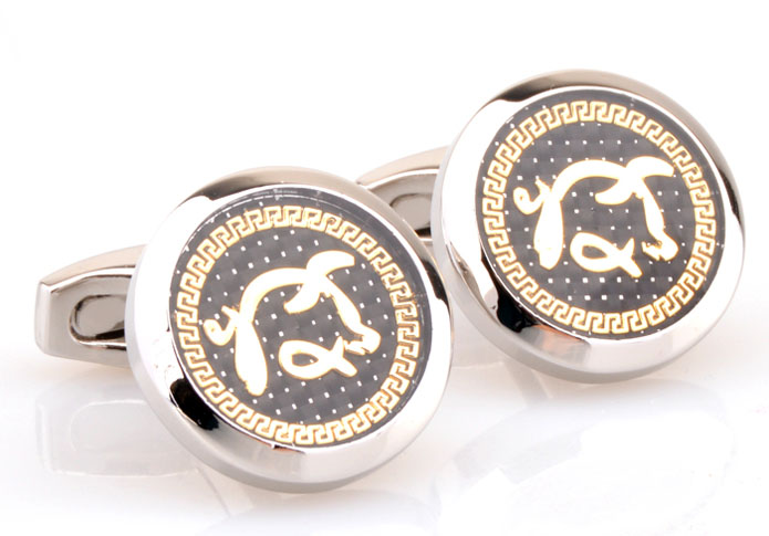 Twelve zodiac pig Cufflinks Gold Luxury Cufflinks Printed Cufflinks Constellation Wholesale & Customized CL654831