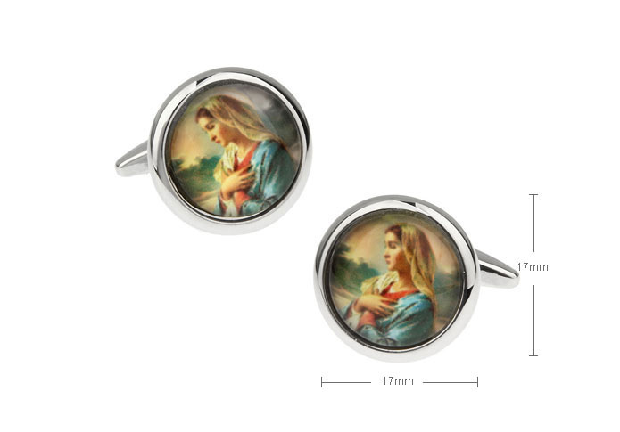 Blessed Virgin Mary Cufflinks Multi Color Fashion Cufflinks Printed Cufflinks Religious and Zen Wholesale & Customized CL655290