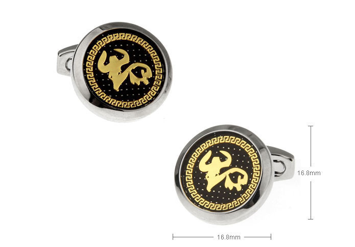 Chinese Zodiac Cattle Cufflinks  Gold Luxury Cufflinks Printed Cufflinks Constellation Wholesale & Customized  CL655634