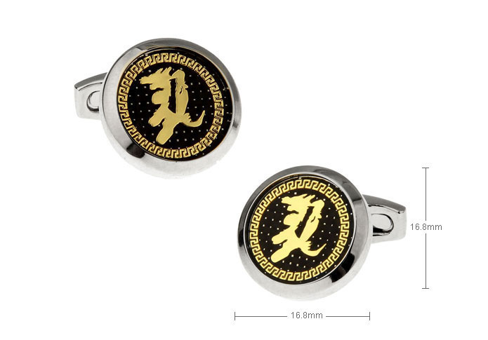 Chinese Zodiac Dragon Cufflinks  Gold Luxury Cufflinks Printed Cufflinks Constellation Wholesale & Customized  CL655637