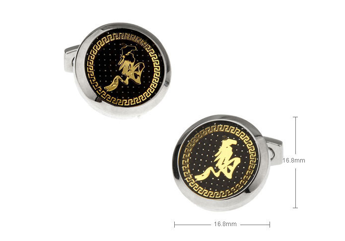 Chinese Zodiac Horse Cufflinks  Gold Luxury Cufflinks Printed Cufflinks Constellation Wholesale & Customized  CL655639