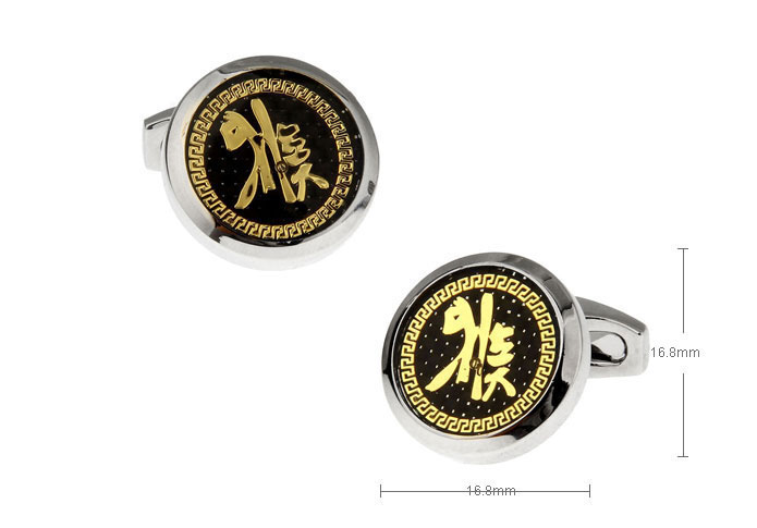 Chinese Zodiac Monkey Cufflinks  Gold Luxury Cufflinks Printed Cufflinks Constellation Wholesale & Customized  CL655641