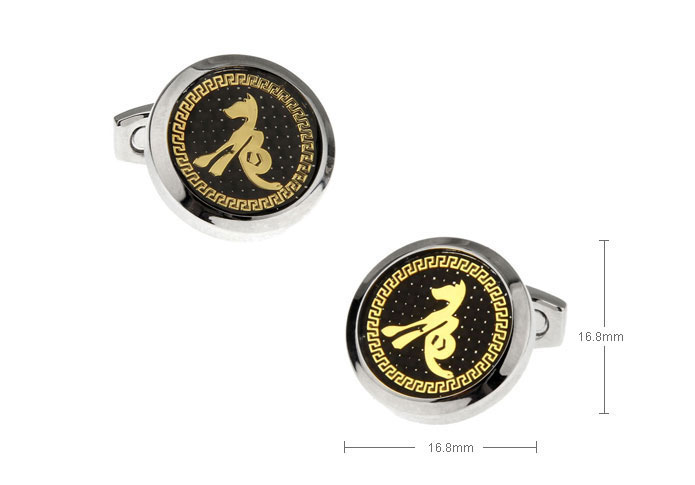 Chinese Zodiac Dog Cufflinks  Gold Luxury Cufflinks Printed Cufflinks Constellation Wholesale & Customized  CL655643