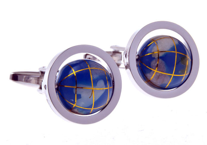 Globe Cufflinks  Blue Elegant Cufflinks Printed Cufflinks Tools Wholesale & Customized  CL655862