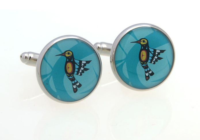 Hummingbird Cufflinks  Blue Elegant Cufflinks Printed Cufflinks Flags Wholesale & Customized  CL657330