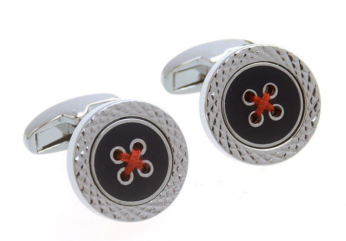Button Cufflinks  Black Classic Cufflinks Printed Cufflinks Hipster Wear Wholesale & Customized  CL657349
