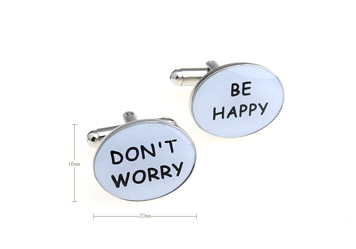 DON'T WORRY & BE HAPPY Cufflinks  Multi Color Fashion Cufflinks Printed Cufflinks Occupational Wholesale & Customized  CL670901