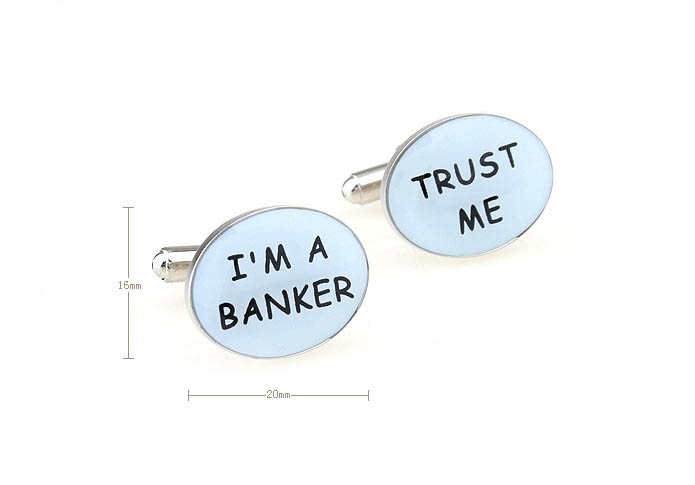 I'M A BANKER & TRUST ME Cufflinks  Multi Color Fashion Cufflinks Printed Cufflinks Occupational Wholesale & Customized  CL670908