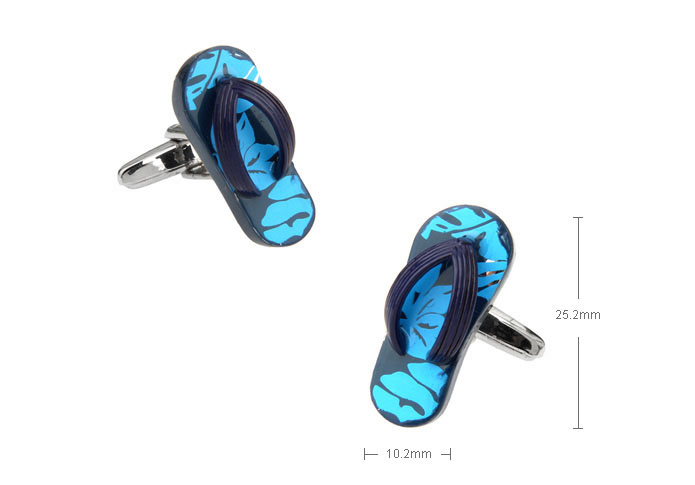 Flip Flop Cufflinks  Blue Elegant Cufflinks Printed Cufflinks Hipster Wear Wholesale & Customized  CL720737