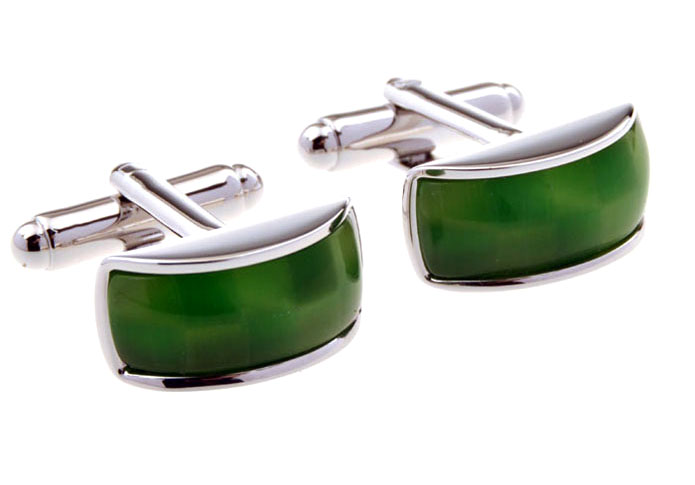 Green Intimate Cufflinks Gem Cufflinks Wholesale & Customized CL655350