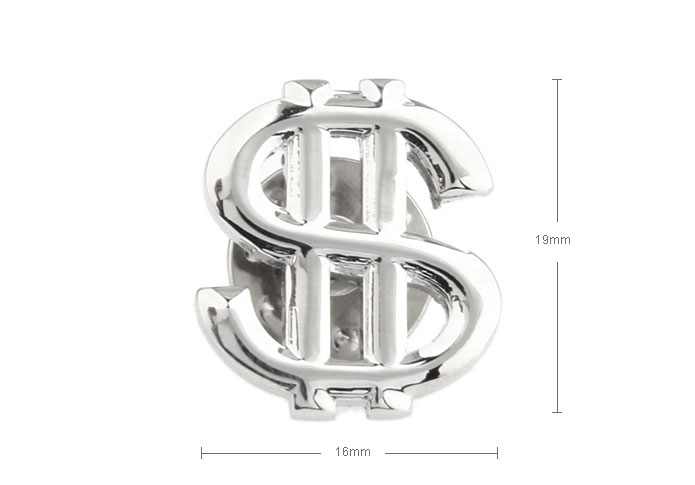 The Dollar Sign $ The Brooch  Silver Texture The Brooch The Brooch Symbol Wholesale & Customized  CL975718