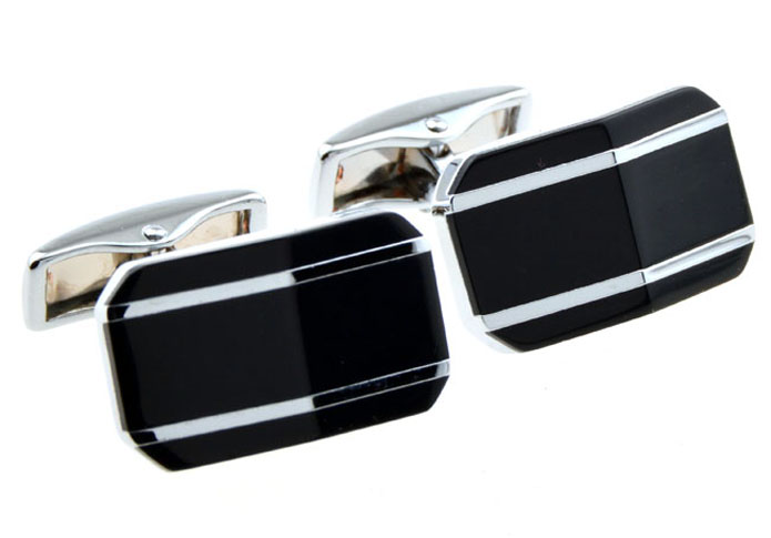  Black Classic Cufflinks Onyx Cufflinks Wholesale & Customized  CL654306