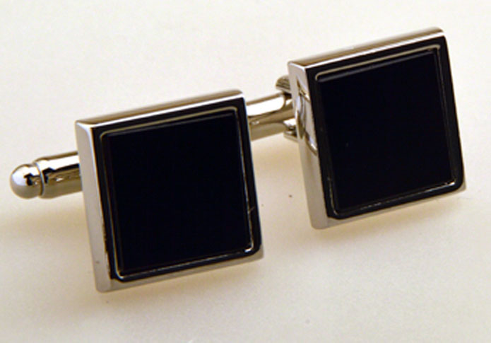 Black Classic Cufflinks Onyx Cufflinks Wholesale & Customized CL655189