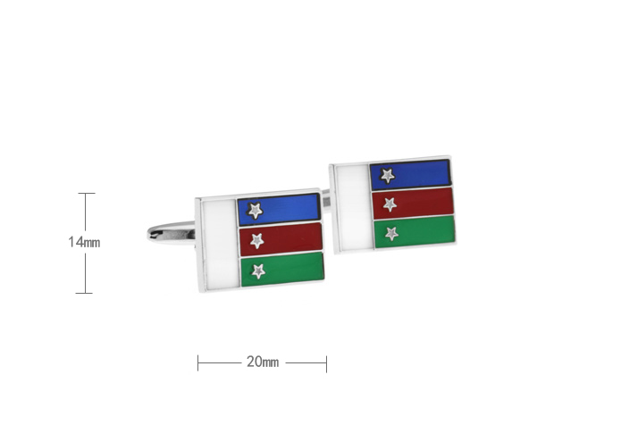 Nigeria flag Cufflinks  Multi Color Fashion Cufflinks Paint Cufflinks Flag Wholesale & Customized  CL610809