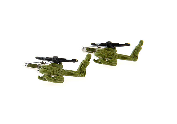 Helicopters Cufflinks  Green Intimate Cufflinks Paint Cufflinks Military Wholesale & Customized  CL640962