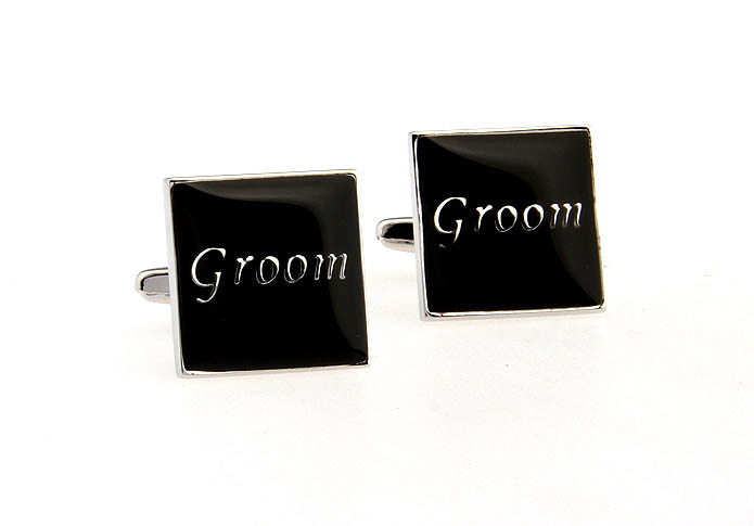 Groom Cufflinks  Black Classic Cufflinks Paint Cufflinks Wedding Wholesale & Customized  CL651485