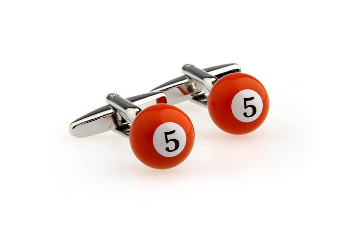 Billiards Orange 5 Cufflinks  Multi Color Fashion Cufflinks Paint Cufflinks Sports Wholesale & Customized  CL651544