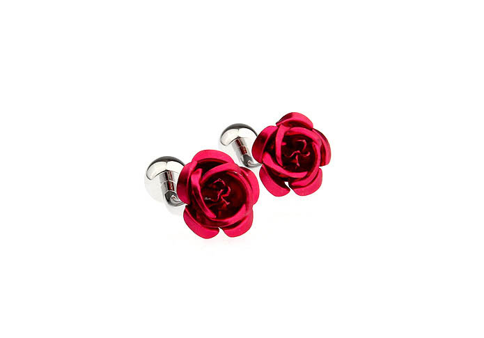 Valentine's Day red roses Cufflinks  Red Festive Cufflinks Paint Cufflinks Recreation Wholesale & Customized  CL651592
