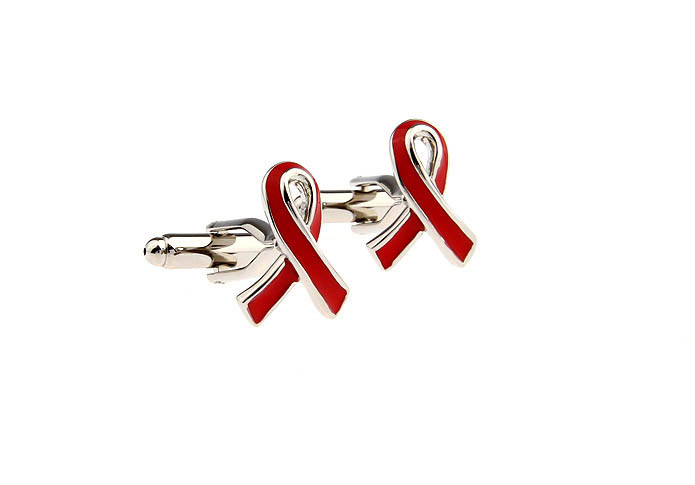 Pink Ribbon charity Logo Cufflinks  Red Festive Cufflinks Paint Cufflinks Knot Wholesale & Customized  CL651607