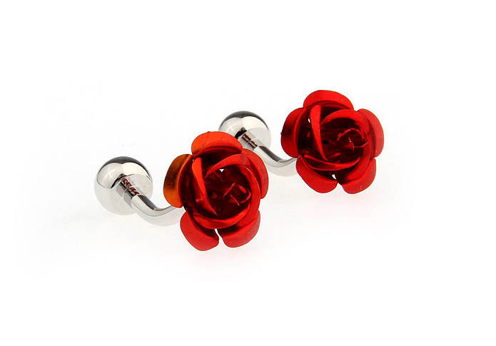 Valentine's Day red roses Cufflinks  Red Festive Cufflinks Paint Cufflinks Recreation Wholesale & Customized  CL651678
