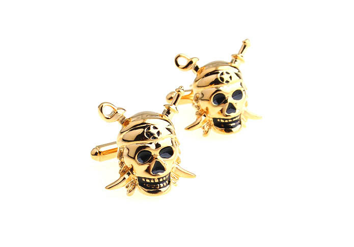 Pirates of the Caribbean Skull Cufflinks  Gold Luxury Cufflinks Paint Cufflinks Skull Wholesale & Customized  CL651822