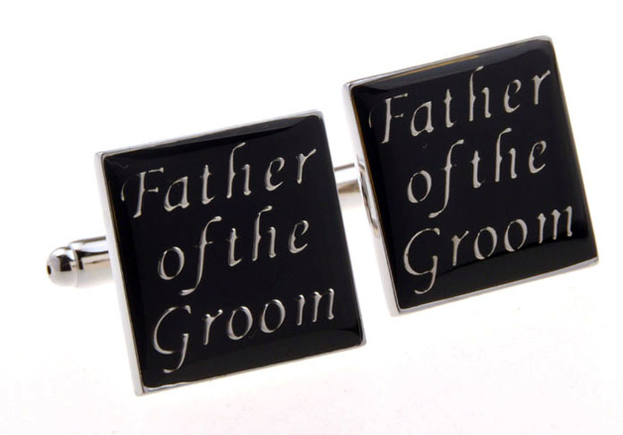FATHER OF THE GROOM Cufflinks  Black Classic Cufflinks Paint Cufflinks Wedding Wholesale & Customized  CL653276